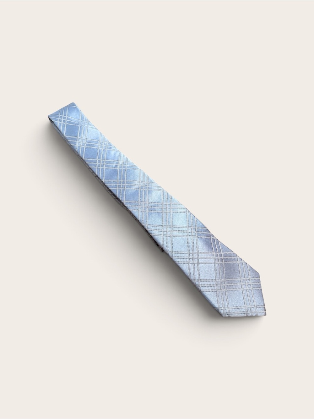 Banana Republic Light Blue Plaid Silk Tie